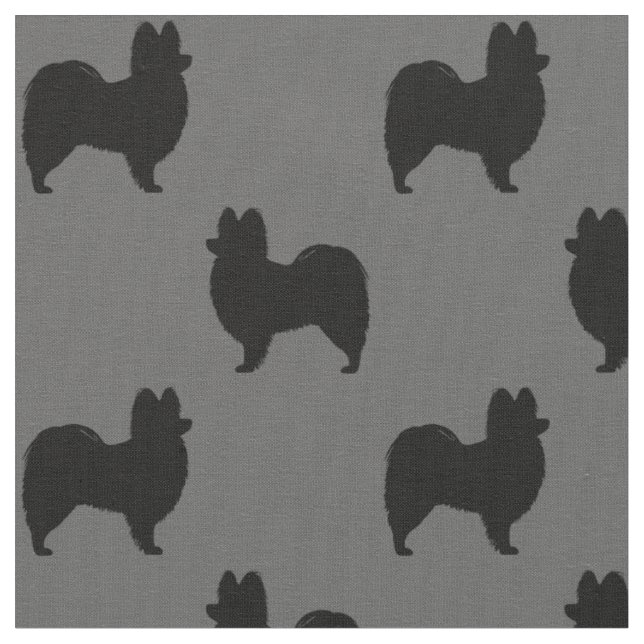 Tecido Papillon Dog Breed Silhouettes (Detalhe)