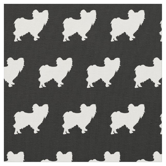 Tecido Papillon Dog Silhouette Pet (Detalhe)