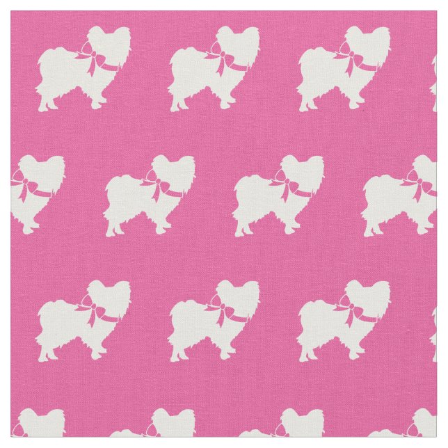 Tecido Papillon Dog Silhouette Pet Pink (Detalhe)