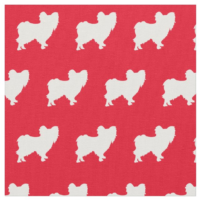 Tecido Papillon Dog Silhouette Pet Red (Detalhe)