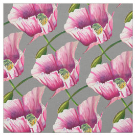 Tecido Papoila cor-de-rosa, árvore das flores
