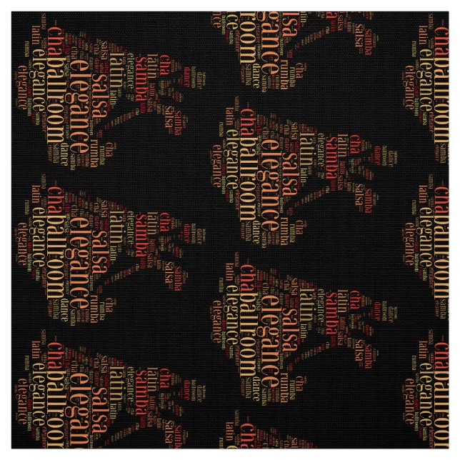 Tecido Par dançante como palavras design de nuvem (Modelo)