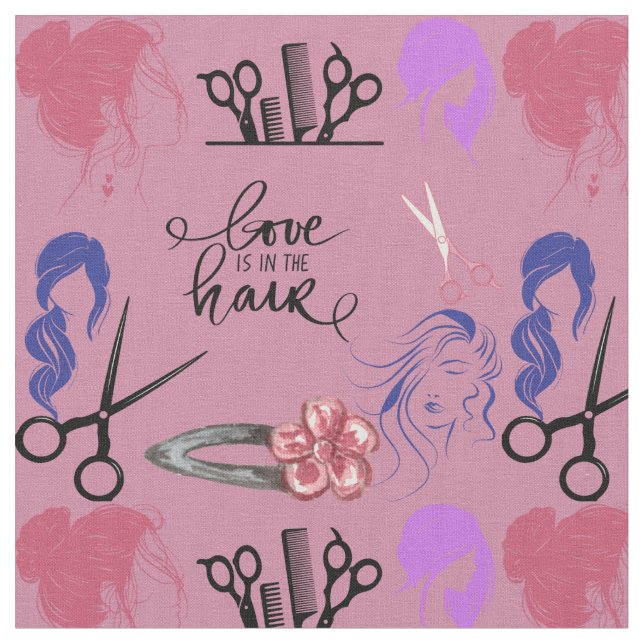 Tecido para cabeleireiro | estilos | tesoura (Detalhe)