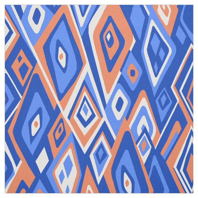 Tecido Para fora abstrato psicadélico retro distante (Modelo)