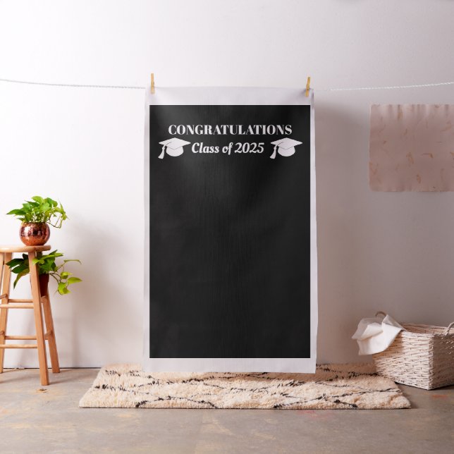 Tecido Parabéns Classe de Formando Preto 2025 (In Situ)