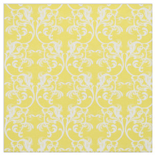 Tecido parisiense amarelo branco da cor damasco