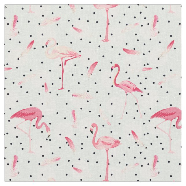 Tecido Pássaro do flamingo com penas (Detalhe)