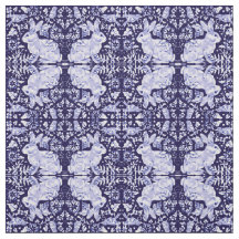 Pássaro Pequeno Coelho Branco e Azul Escuro Impres