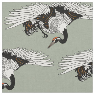 Tecido pássaro voador japonês