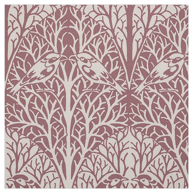 Tecido Pássaros com espessuras, Rosa (Modelo)