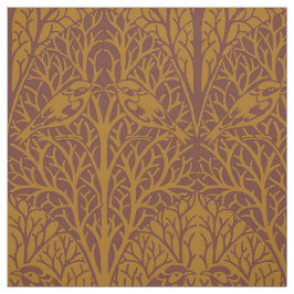 Tecido Pássaros em âmbar escuro