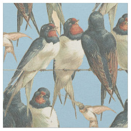 Tecido Pássaros em um fio