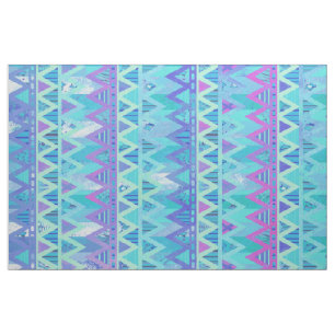 Tecido Pastel claro asteca tribal de Chevron do