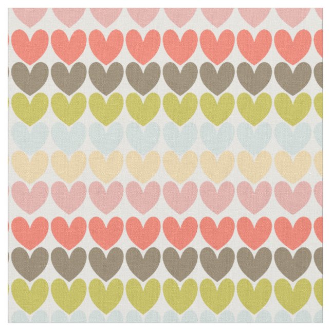 Tecido Pastel Colors Ditsy Love Hearts Pattered Design (Detalhe)