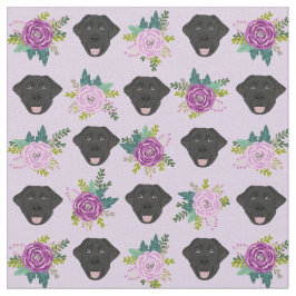 Tecido Pastel de lavanda Labrador Preto