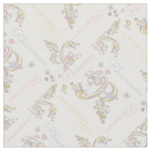 Tecido pastel de nome personalizado de Rhiannon Ca