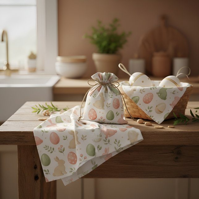 Tecido Pastel Easter Bunny Watercolor Pattern (Pastel Easter Bunny Watercolor Pattern Fabric)