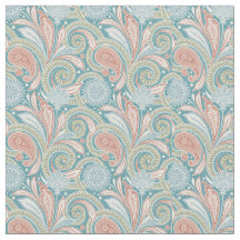 Pastel Paisley Floral e Azul