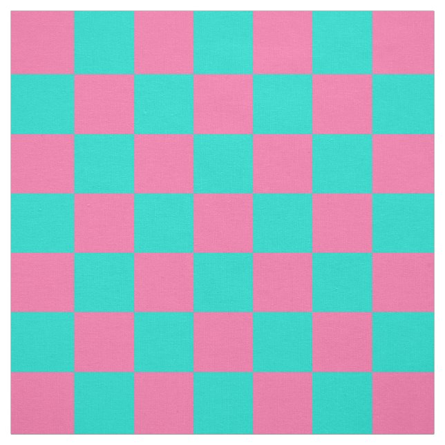 Tecido Pastel Turquoise Blue-green E Pink Checker (Modelo)