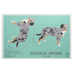 Tecido Pastor australiano Aussie Dog Cut and Sew