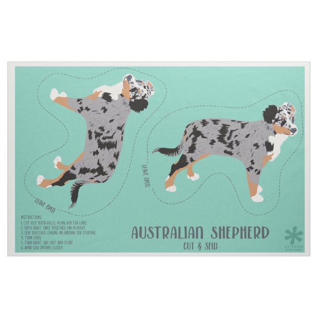 Tecido Pastor australiano Aussie Dog Cut and Sew (Fat Quarter)