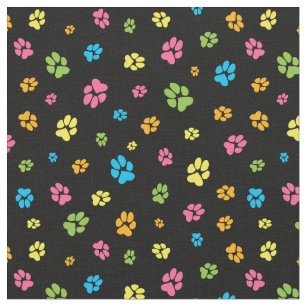 Tecido Pata de cão colorida e bonita imprime o padrão em 