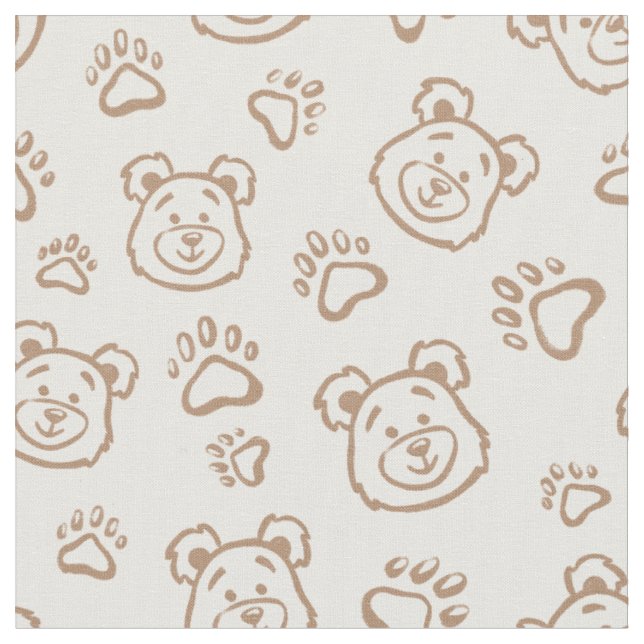 Tecido Patas de Urso Boho Menino Bebê Crianças Neutro Beg (Detalhe)