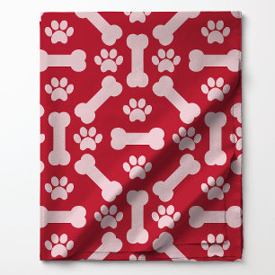 Tecido Patas e Ossos Vermelho