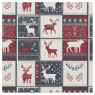 Tecido Patches de Natal Nórdico Reindeer Knmit