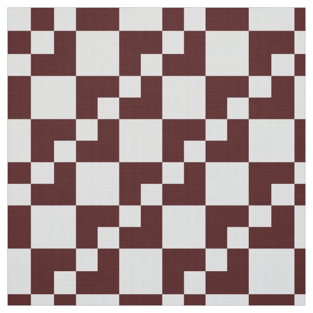 Tecido Patchwork Domino - Castanho escuro e branco (Modelo)
