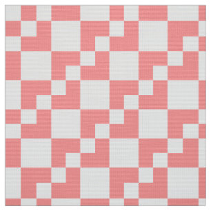 Tecido Patchwork Domino - rosa tropical e branco