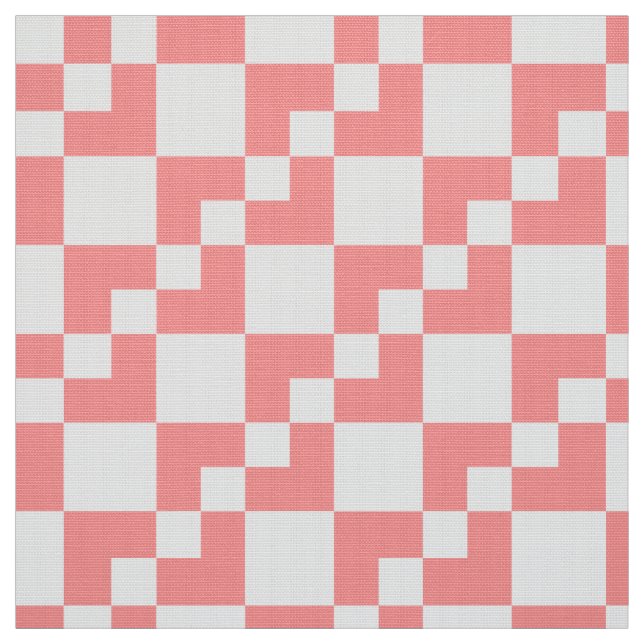 Tecido Patchwork Domino - Rosa Tropical e Branco (Modelo)