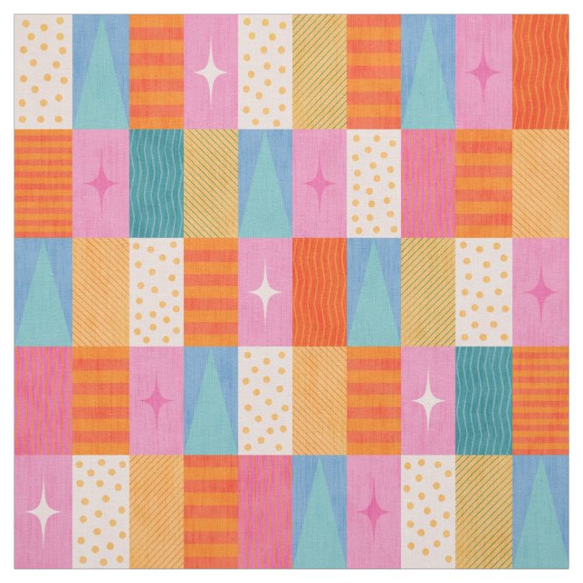 Tecido Patchwork Geométrica do Feriado de inverno Cozy. (Modelo)