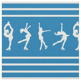 Tecido Patinagem artística listrado azul e branco