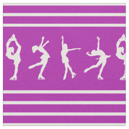 Tecido Patinagem artística listrado roxo e branco