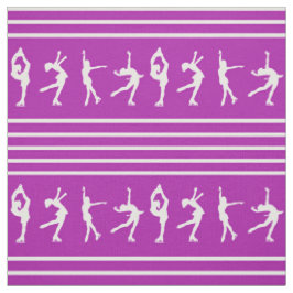 Tecido Patinagem artística listrado roxo e branco