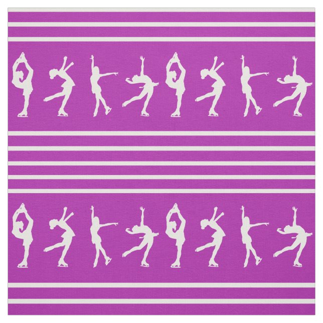 Tecido Patinagem artística listrado roxo e branco (Modelo)