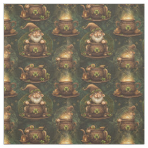 Tecido Patrick Gnome Pote do Dourado Padrão de Vintage