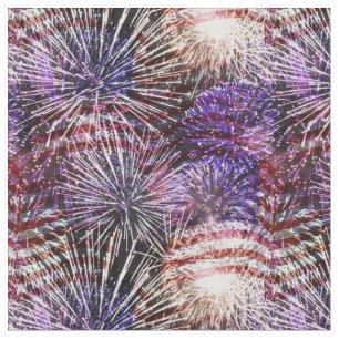 Tecido Patriotic American Flags and Fireworks , 4 de julh
