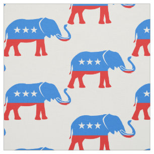 Tecido Patriótico do Elefante Azul Vermelho Azul Republi