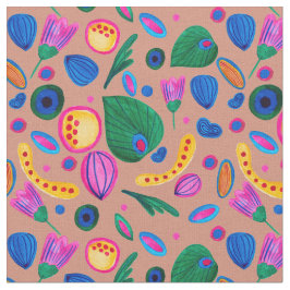 Tecido Patrón cozy boho terracota 