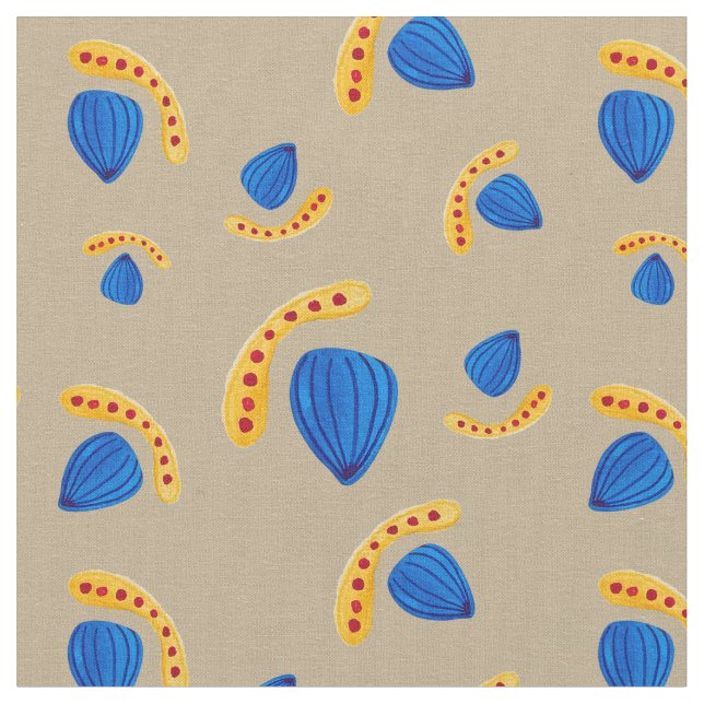 Tecido Patrón pintado a mano boho tono tierra (Detalhe)