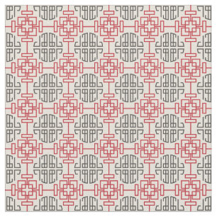 Tecido Patte decorativo chinês geométrico tradicional
