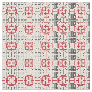 Tecido Patte decorativo chinês geométrico tradicional