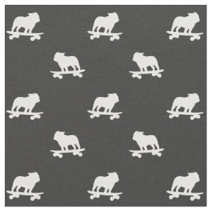Tecido Patterno Legal Cachorro de Skateboarding Silhouett