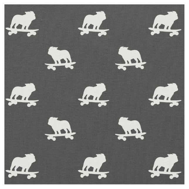 Tecido Patterno Legal Cachorro de Skateboarding Silhouett (Detalhe)