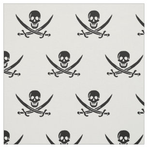 Tecido Pavilha de Sinalizador Pirata com Espadas Cruzadas