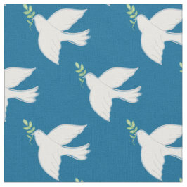 Tecido Paz Escava Teal Cristão Religioso