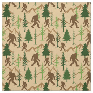 Tecido Pé Grande Escondendo-se na Floresta Sasquatch Padr