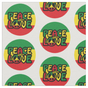 Tecido PEACE and LOVE, estilo reggag